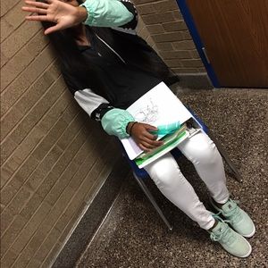 Matching jacket & filas sneakers!